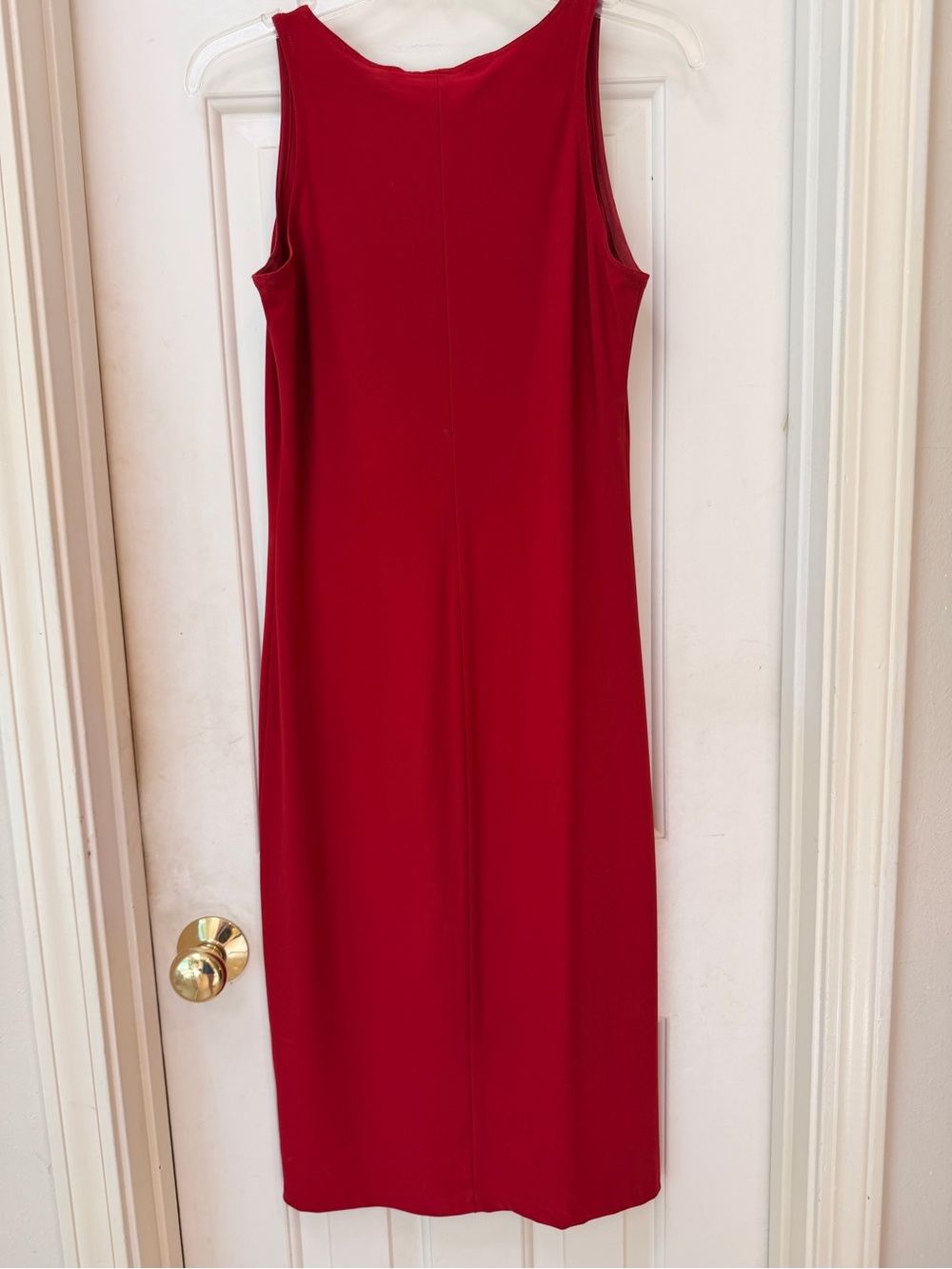 Norma Kamali Sleeveless Red Knit Midi Dress - Classic Fitted Stretch, Sz S - Picture 8 of 15